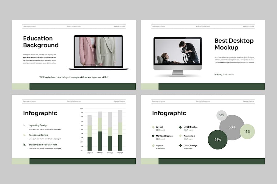 个人简历模板作品集展示keynote模板 - 顶尖PPT