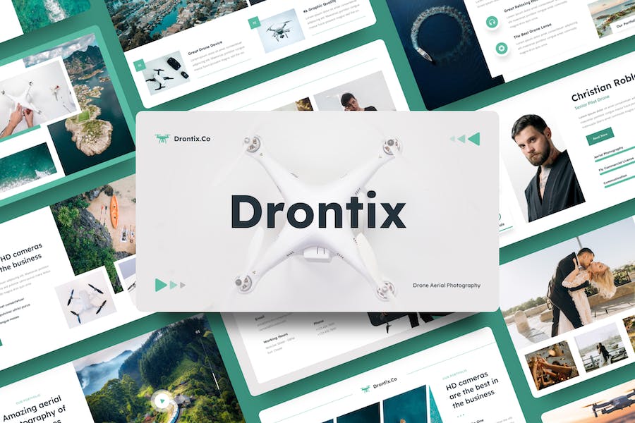 无人机航空摄影产品展示keynote模板 - 顶尖PPT