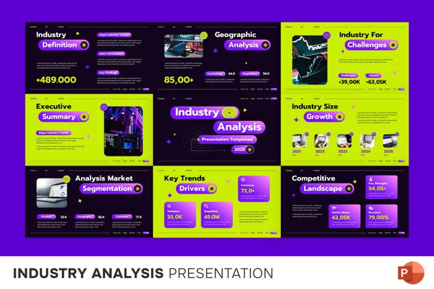 行业市场分析竞争研究PPT模板 - 顶尖PPT