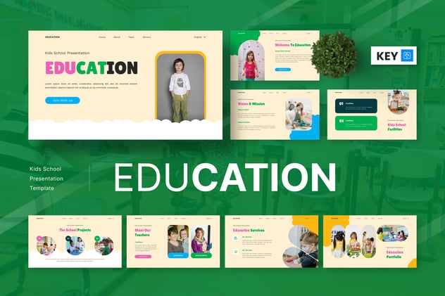 教育儿童学校主题keynote模板 - 顶尖PPT