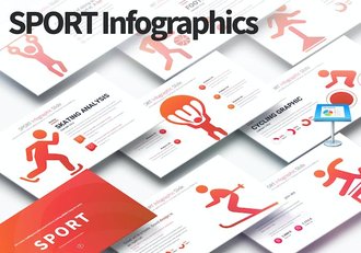 体育运动项目人物图形插画keynote模板 - 顶尖PPT