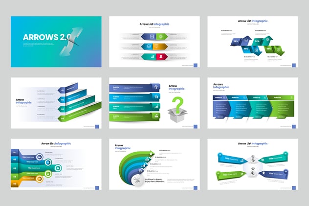 立体质感步骤流程箭头图形PPT模板 - 顶尖PPT