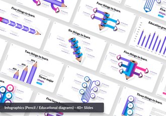 创意铅笔信息图形PPT模板 - 顶尖PPT
