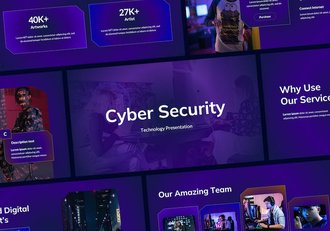 网络安全科技风格PPT模板 - 顶尖PPT