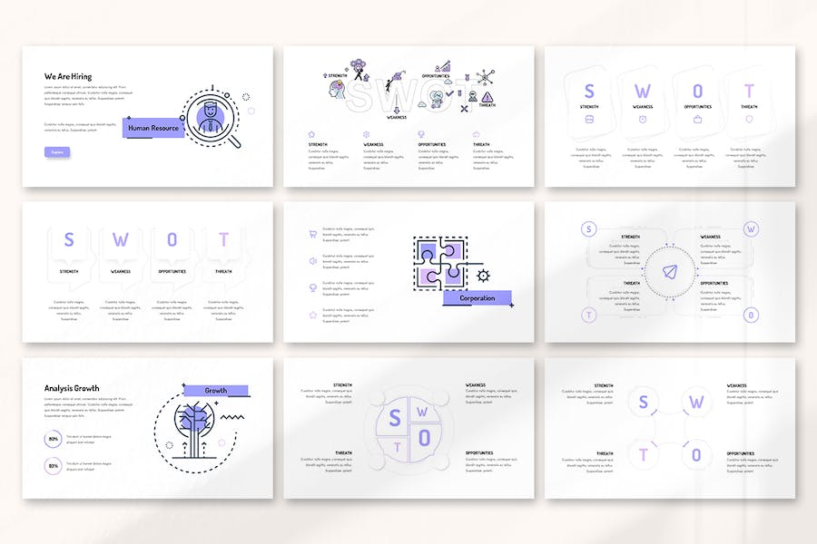 会计SWOT信息图形keynote模板 - 顶尖PPT