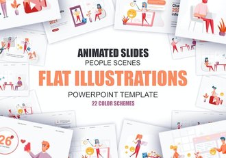 社交媒体数据分析商业人物插画场景图形PPT模板 - 顶尖PPT