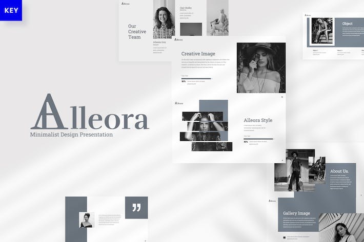 时尚风格写真摄影keynote模板 - 顶尖PPT