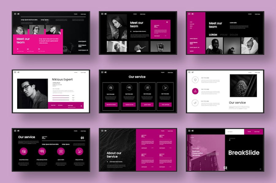 时尚品牌商务营销推广Keynote模板 - 顶尖PPT