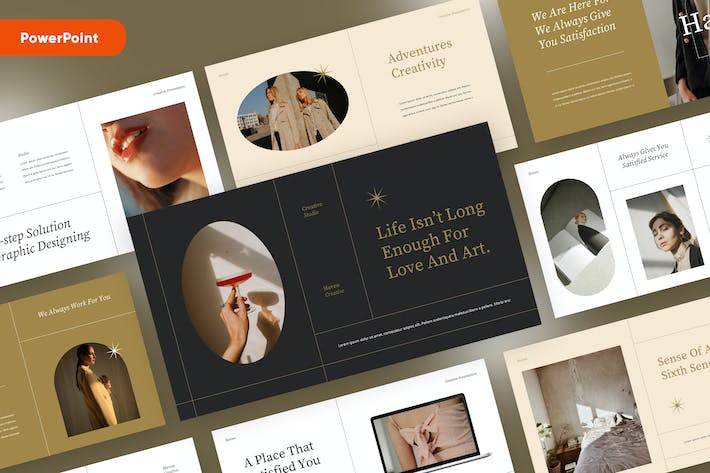 橙色摄影工作室品牌宣传作品集PPT模板 - 顶尖PPT