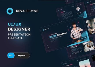 UI/UX设计师案例展示个人简历keynote模板 - 顶尖PPT