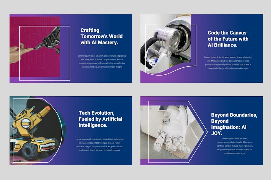 AI机器人人工智能IT技术PPT模板 - 顶尖PPT