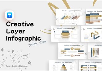 涂鸦风格创意层级信息图形keynote模板 - 顶尖PPT