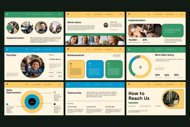 绿黄色个人求职简历keynote模板 - 顶尖PPT