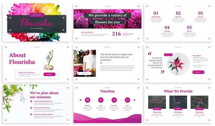 花卉花店经营管理运营策略Keynote模板 - 顶尖PPT