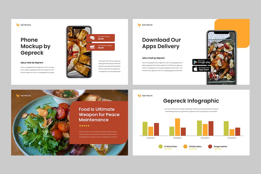 美食餐厅品牌推广宣传Keynote模板 - 顶尖PPT