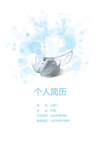 护理护士个人简历自荐信word模板 - 顶尖PPT