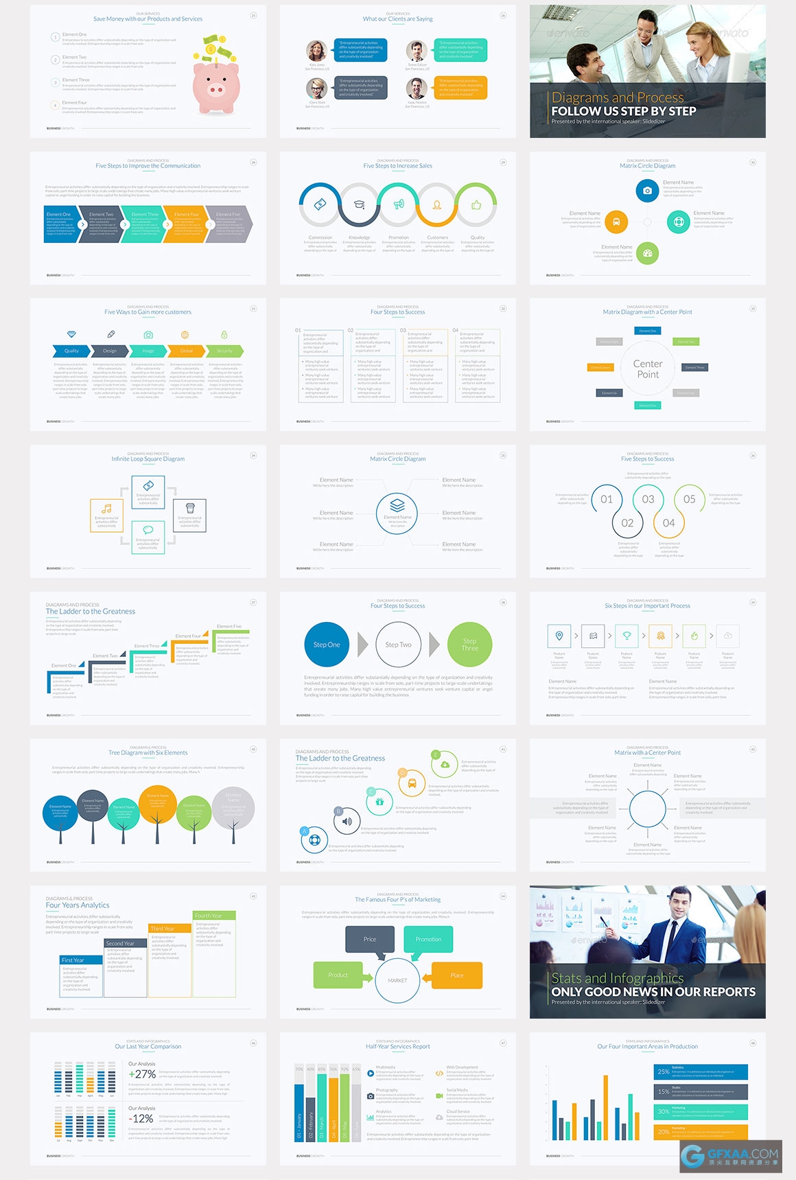 扁平化精美PPT模板 - 顶尖PPT