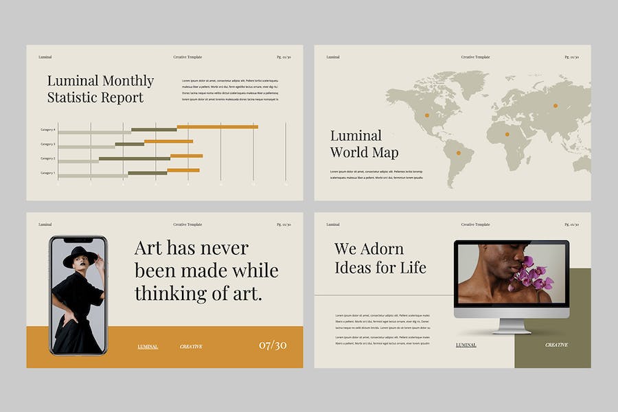 高级极简创意美学主题PPT模板 - 顶尖PPT