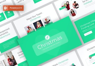扁平化风格圣诞节活动派对圣诞快乐PPT模板 - 顶尖PPT