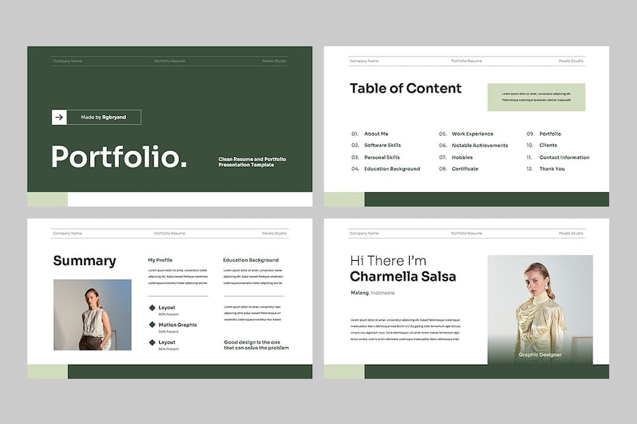 个人简历模板作品集展示keynote模板 - 顶尖PPT