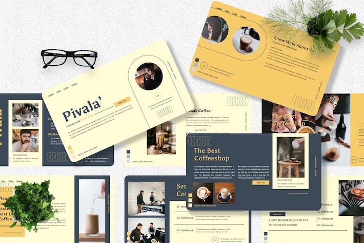 咖啡店咖啡厅餐饮推广Keynote模板 - 顶尖PPT