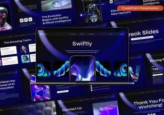 科技风格AI人工智能演示PPT模板 - 顶尖PPT