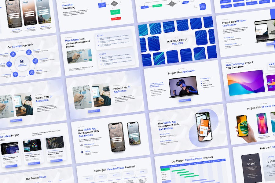 网站应用程序项目开发组合建议书商业计划通用keynote模板 - 顶尖PPT