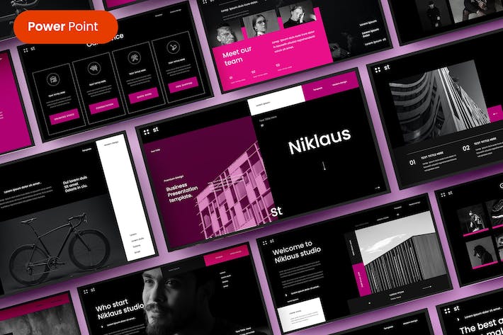 时尚潮流品牌商务宣传PPT模板 Retry - 顶尖PPT