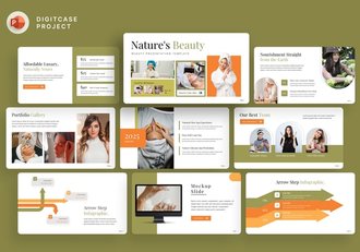 绿色自然生态美容护肤PPT模板 - 顶尖PPT