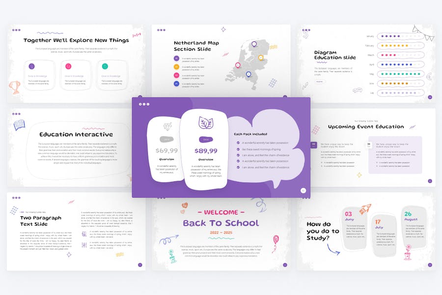 创意彩色涂鸦教育培训PPT模板 - 顶尖PPT