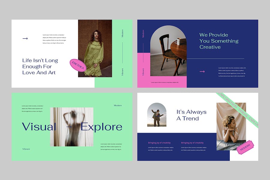 创意设计视觉展示作品集PPT模板 - 顶尖PPT