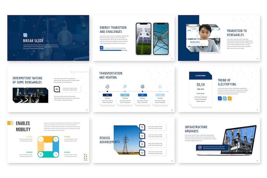 光伏太阳能风力发电能源再生PPT模板 - 顶尖PPT