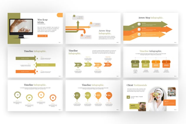 绿色自然生态美容护肤PPT模板 - 顶尖PPT
