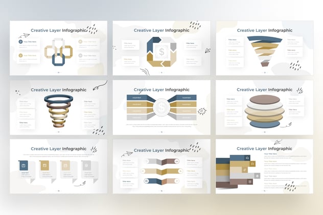 涂鸦风格创意层级信息图形keynote模板 - 顶尖PPT