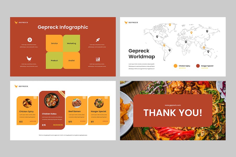 美食餐厅品牌推广宣传Keynote模板 - 顶尖PPT