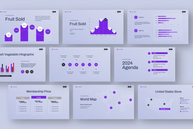 新鲜蔬菜信息图形PowerPoint模板 - 顶尖PPT
