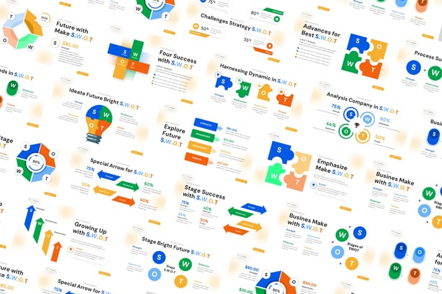 SWOT信息图形keynote模板 - 顶尖PPT