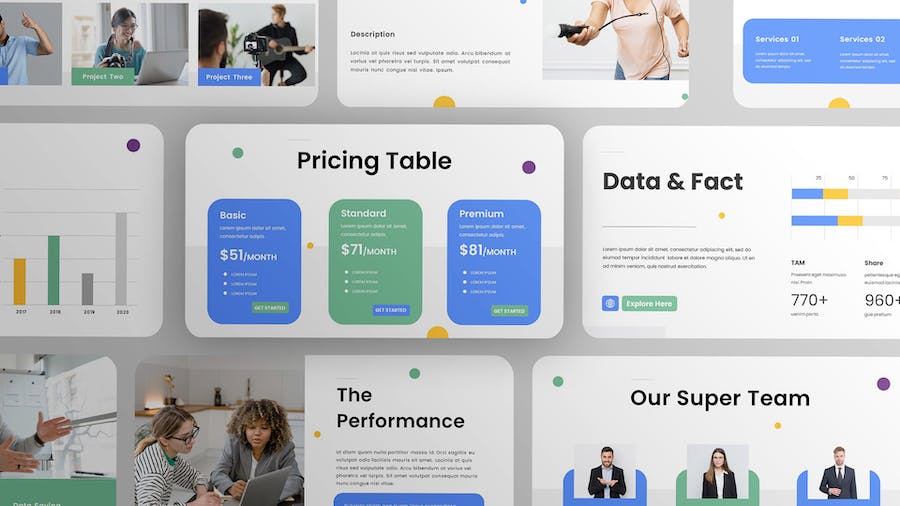 清新商务企业品牌形象展示PPT模板 - 顶尖PPT