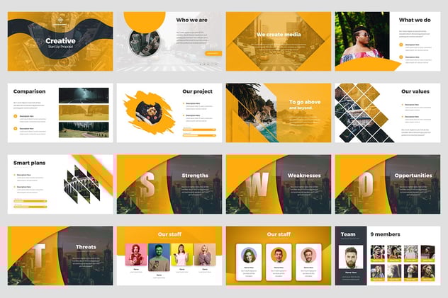 创意初创提案信息图表PPT模板 - 顶尖PPT