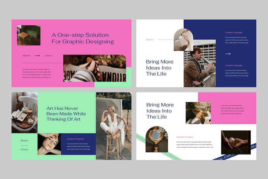 创意设计视觉展示作品集PPT模板 - 顶尖PPT