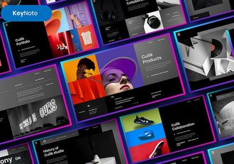 多彩图片拼贴商务Keynote模板 - 顶尖PPT