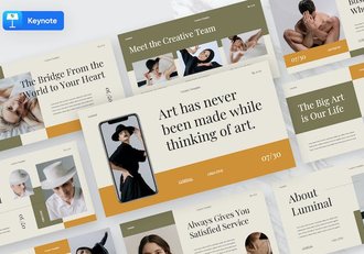 创意极简风格模特写真展示keynote模板 - 顶尖PPT