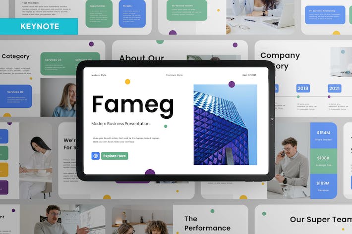 现代企业公司简介品牌推广Keynote模板 - 顶尖PPT