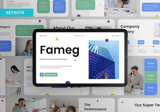 现代企业公司简介品牌推广Keynote模板 - 顶尖PPT