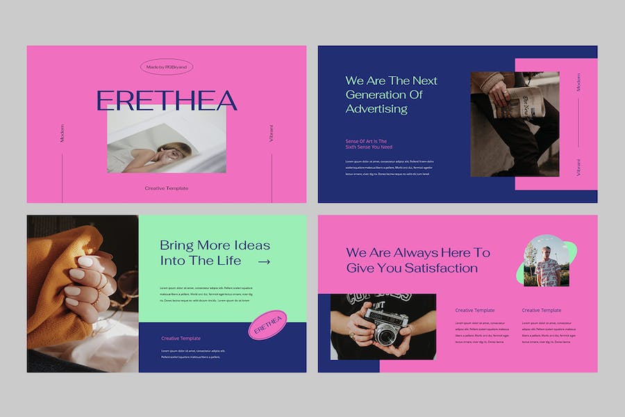 创意设计视觉展示作品集PPT模板 - 顶尖PPT