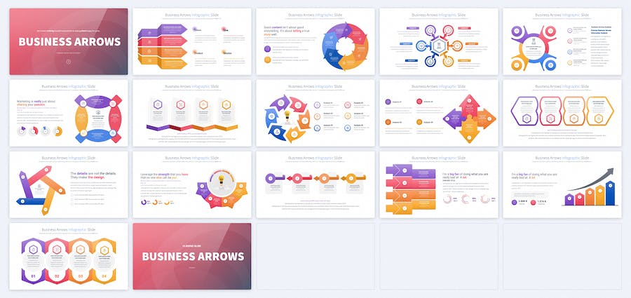 商务箭头图形展示PPT模板 - 顶尖PPT