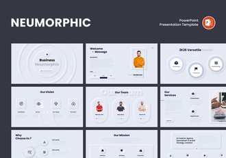 新拟态设计商务计划总结PPT模板 - 顶尖PPT