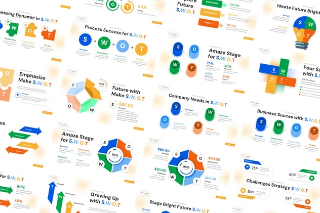 SWOT信息图形keynote模板 - 顶尖PPT