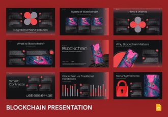 黑暗风格区块链技术讲解展示PPT模板 - 顶尖PPT