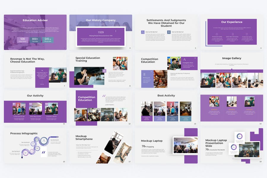 紫色现代教育培训机构keynote模板 - 顶尖PPT